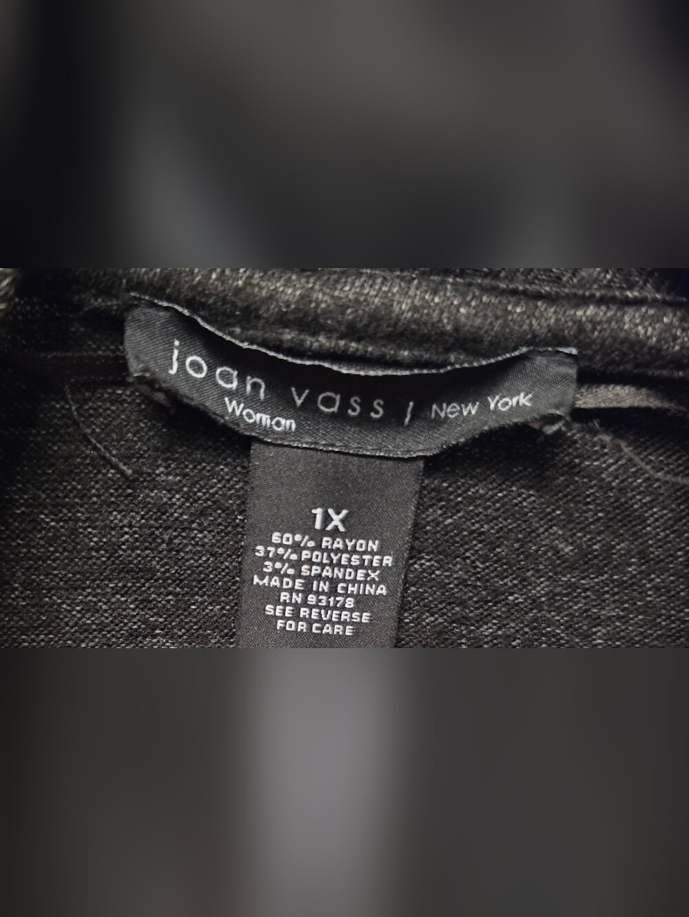 FREE! With any Purchase. Joan Vass NY Dark Gray Open Front Long Cardigan - Picture 5 of 5